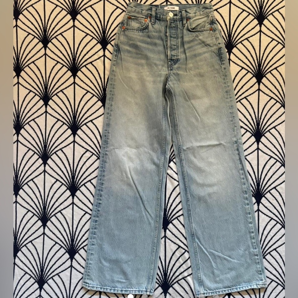 RE/DONE 90s Baggy Straight Leg Loose Light Wash Jeans